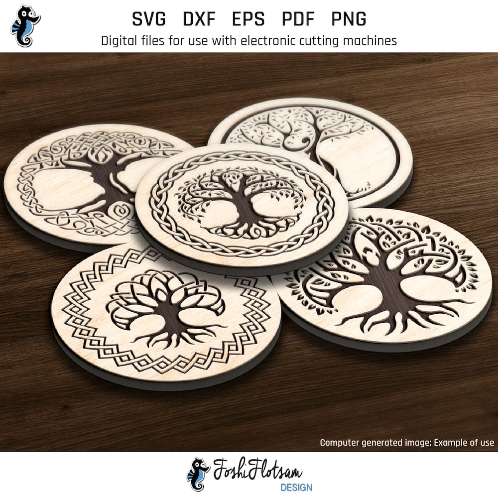 Coaster SVG - Celtic Tree of Life coaster SVG bundle image 2 Second 5 of 20 Celtic Tree of Life coaster SVGs included in this coaster SVG bundle.